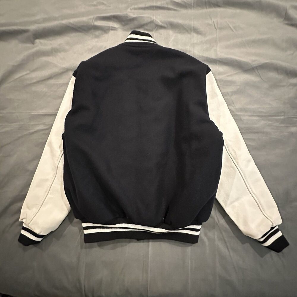 Vintage Game Sportswear Jacket Mens Small Varsity Letterman Wool USA 90s Black - Picture 8 of 9